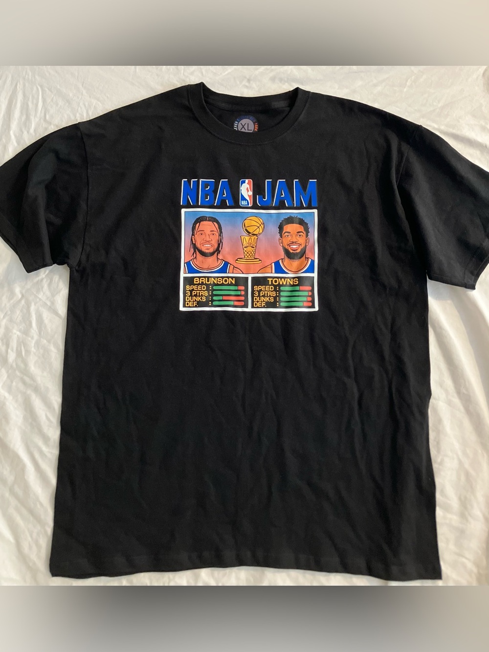 NBA Jam Knicks 2026 Champs Edition Brunson And Towns Black Tee
